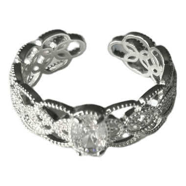 Silver adjustable ring