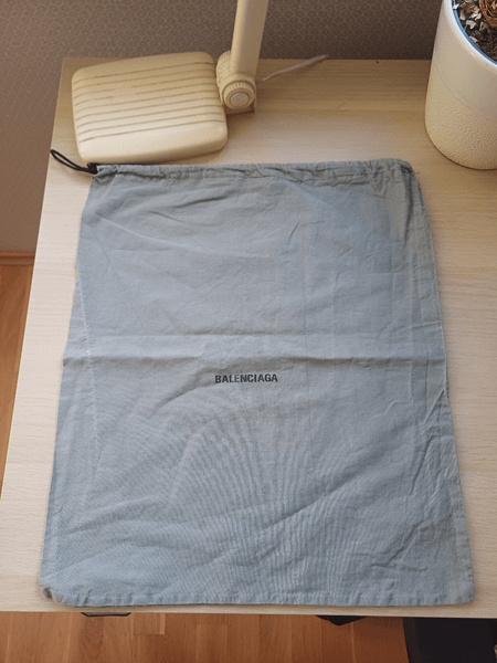 Grey balenciaga dust bag