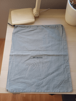 Grey balenciaga dust bag