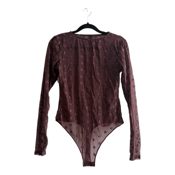 Brown heart print bodysuit