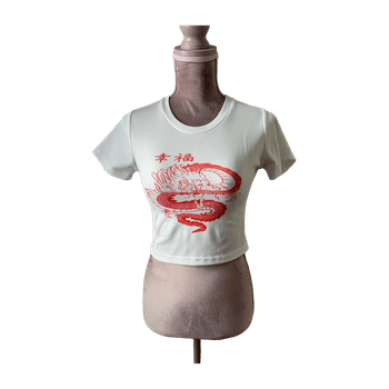 Dragon print cropped t shirt