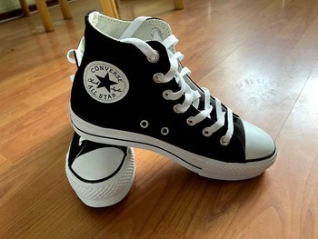 Black Converse platform sneakers