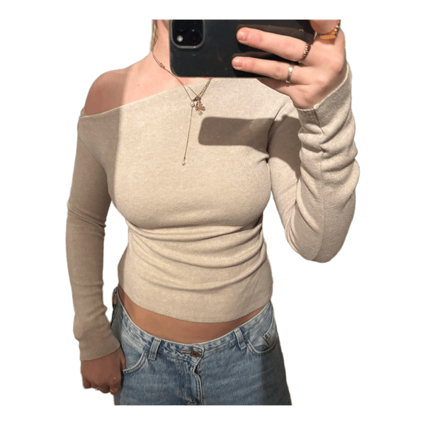 Beige off shoulder top
