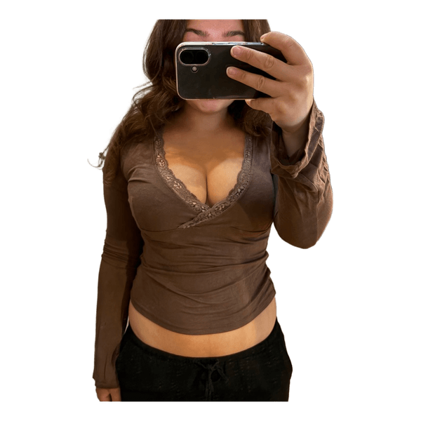 Brown long sleeve top