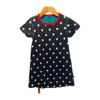 Navy polka dot dress