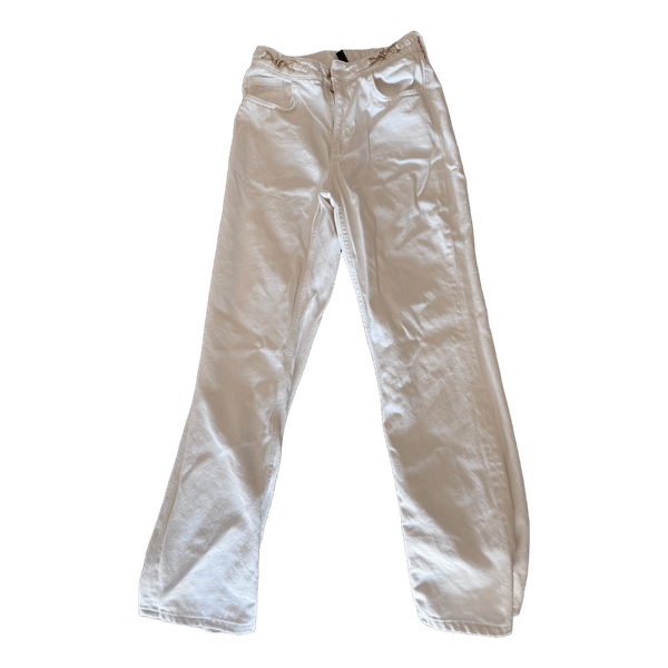 White chain detail jeans