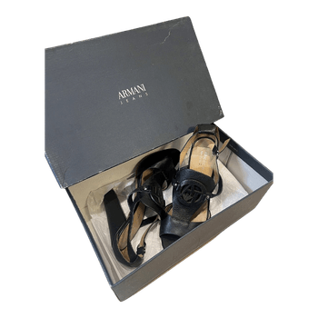 Black leather sandals