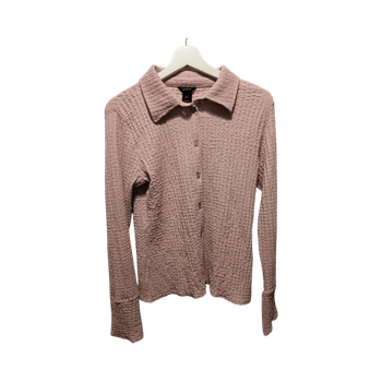 Textured pink button shirt