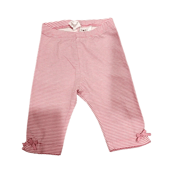 Pink striped cotton leggings