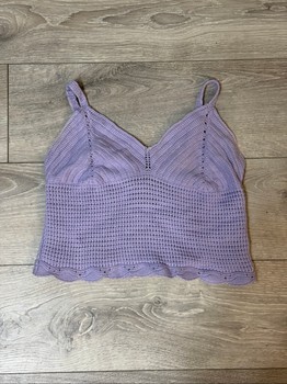 Amisu purple crochet top