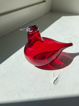 Oiva Toikka Iittala lasilintu punainen