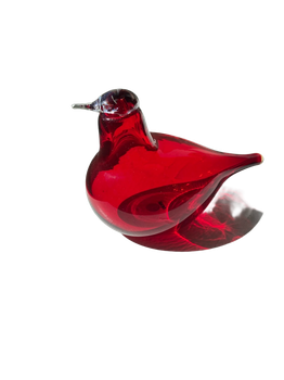 Oiva Toikka Iittala lasilintu punainen
