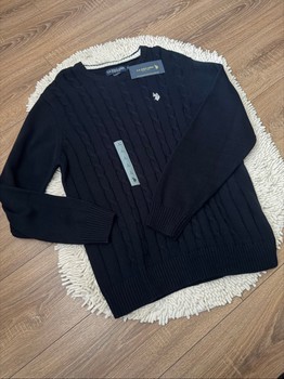 Navy cable knit sweater