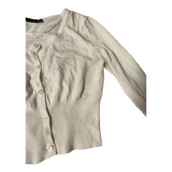 White button-up cardigan