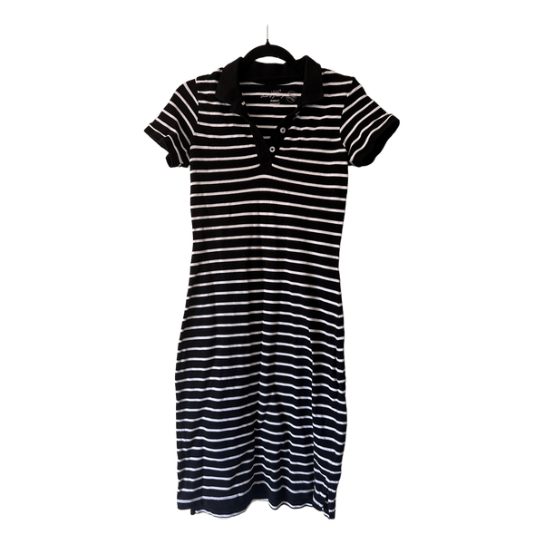 Black white striped dress