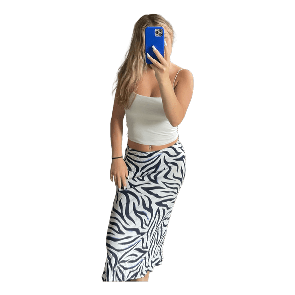 Zebra print midi skirt