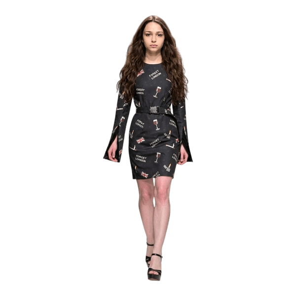 NÓLÓ “Forget London” Dress XS • Rare Runway Piece