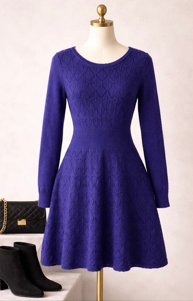 Purple knitted dress