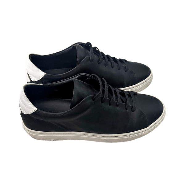 Black leather sneakers