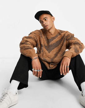 Textured zebra jumper