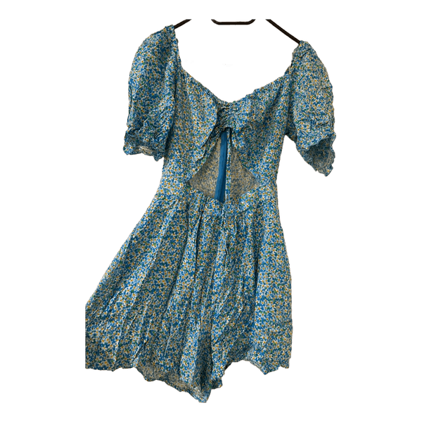 Blue floral playsuit