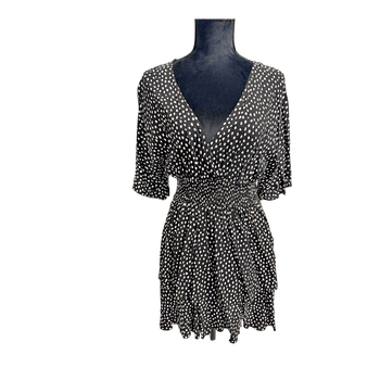 Black polka dot dress