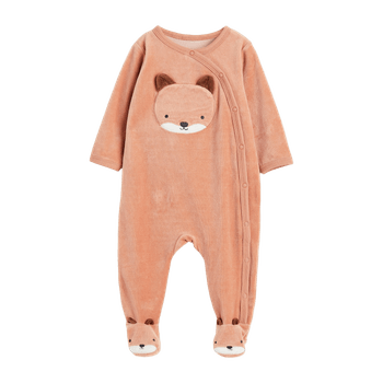 Orange velour pajama suit