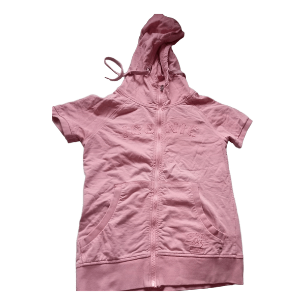 Pink cotton zip hoodie