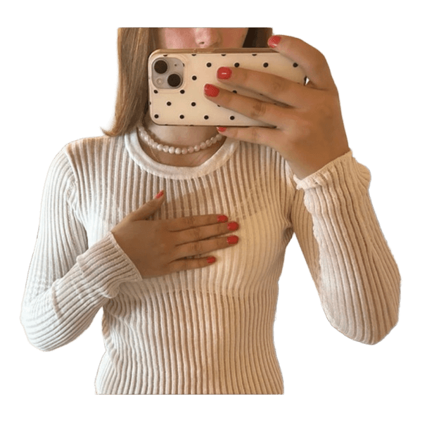 Zara langærmet ribstrikket top