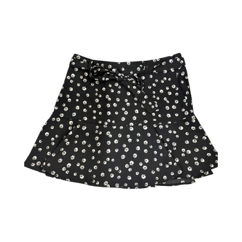 Black floral mini skirt