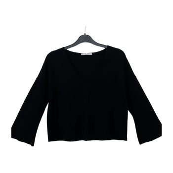 Zara W&B Collection Black Cropped Top, Size S