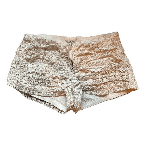 Beige lace shorts
