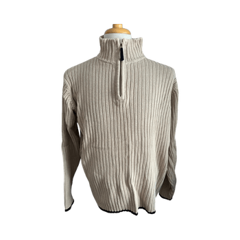 Beige miesten neulepusero