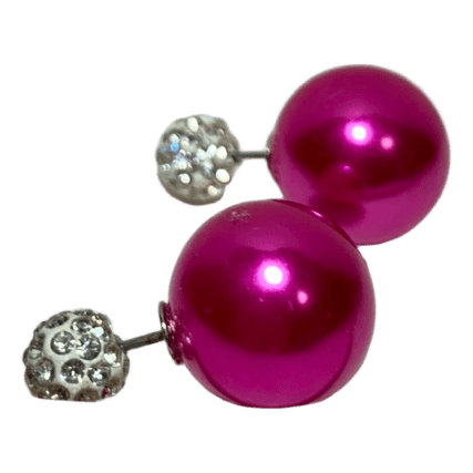 Pink pearl earrings