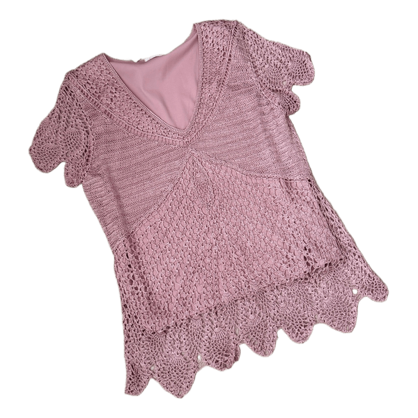Berkertex pink crochet top
