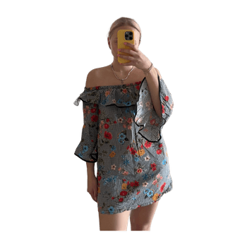Off shoulder kukkamekko