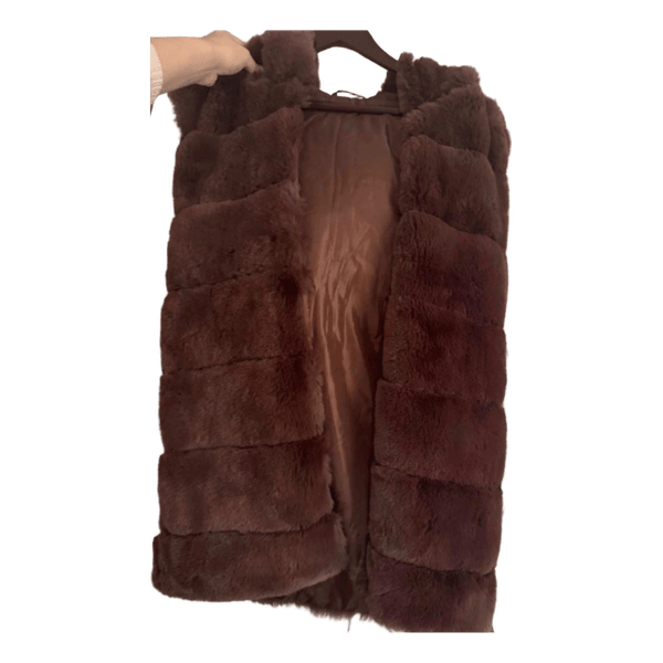 Brown faux fur vest