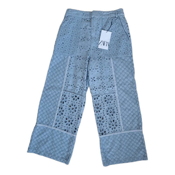 Zara blue eyelet trousers
