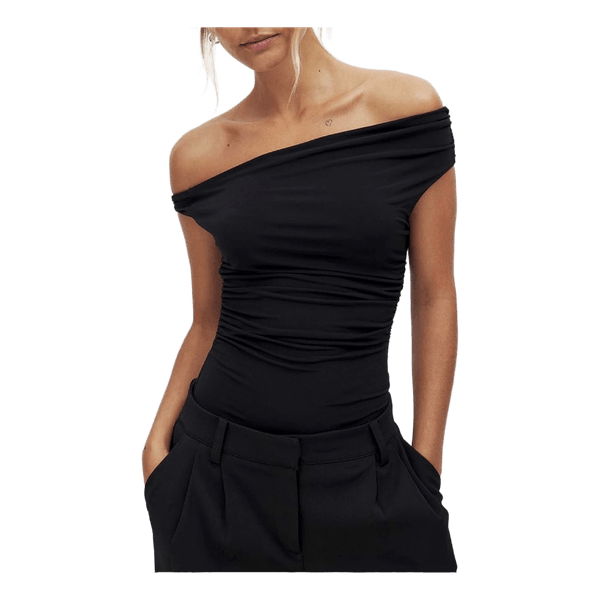 Svart draperad topp