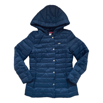 Navy quilted puffer jacket
