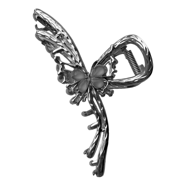 Silver butterfly hair claw