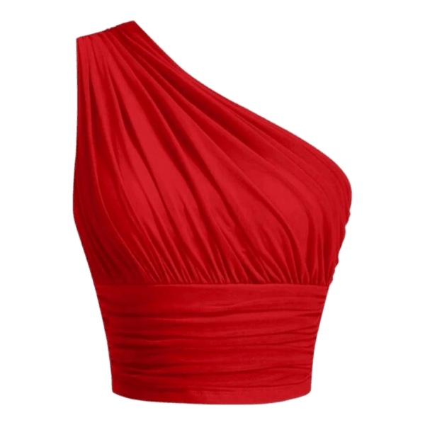 Red one shoulder top