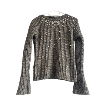 Guess grey festive knit with gold metallic thread, size 12 
