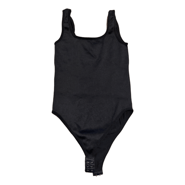 Black ribbed bodysuit