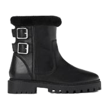 Black Leather Boots with Buckles