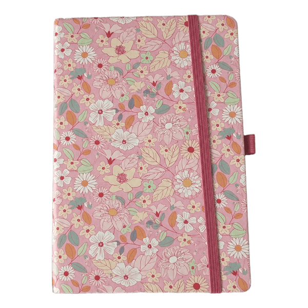 Pink floral notebook