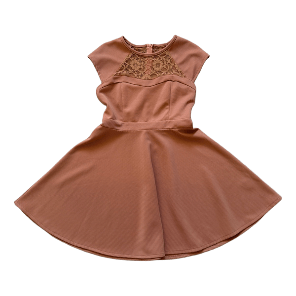 Peach lace detail dress Anna Smith