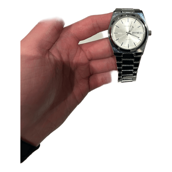 Silver quartz watch