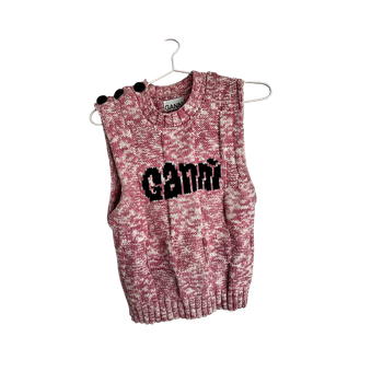 Ganni pink knitted vest