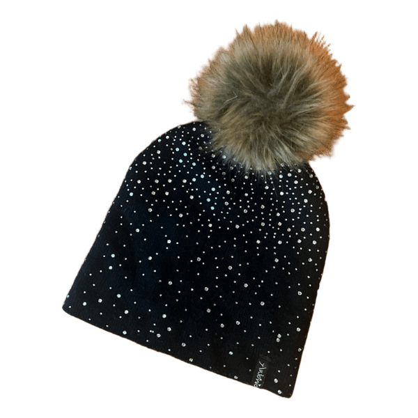 Black rhinestone beanie hat